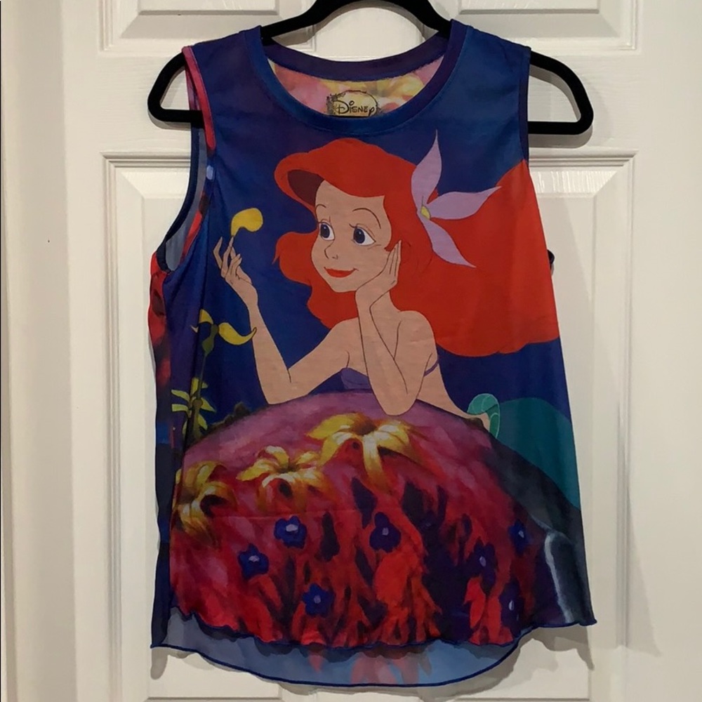 Disney Little Mermaid Ariel Flower He Loves Me Tank Top Size Large